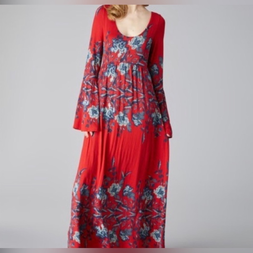 NWOT Free People Midnight Garden Red Maxi Dress Size XS - Picture 9 of 14